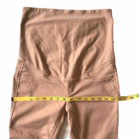 H&M Mama Maternity Pant SZ 8 Blush Skinny Full Panel Stretch Tummy Zip Hems EUC - Picture 7 of 9